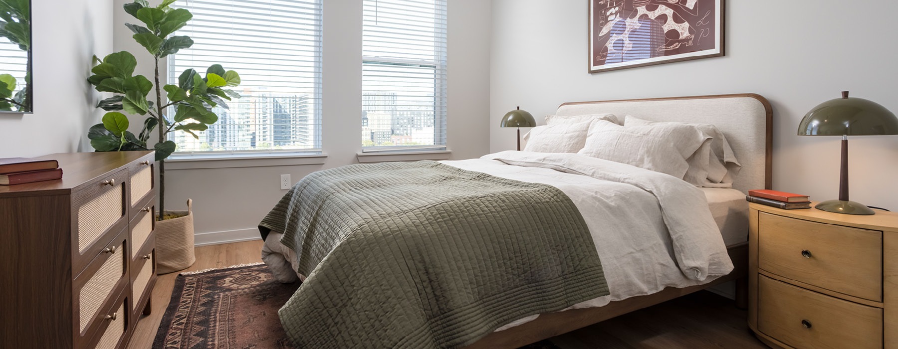 bright windows in bedroom